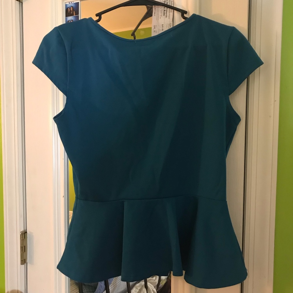 Teal Peplum Blouse